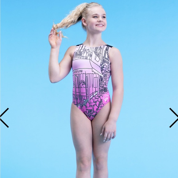 NWT GK gymnastics tumbling "City Of Love" Tank Leotard 2024 Paris Olympics - Picture 1 of 9